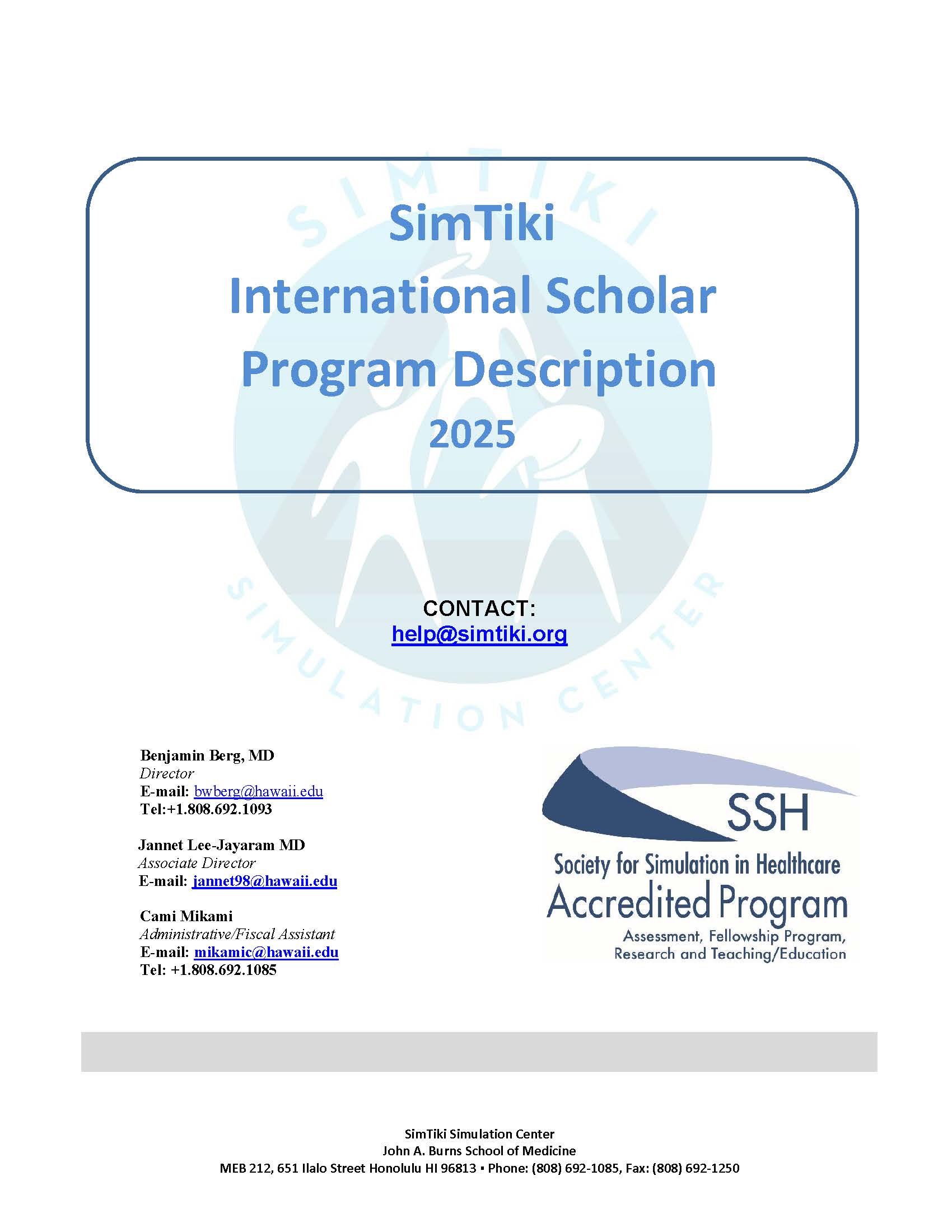 2025 International Scholar Program description