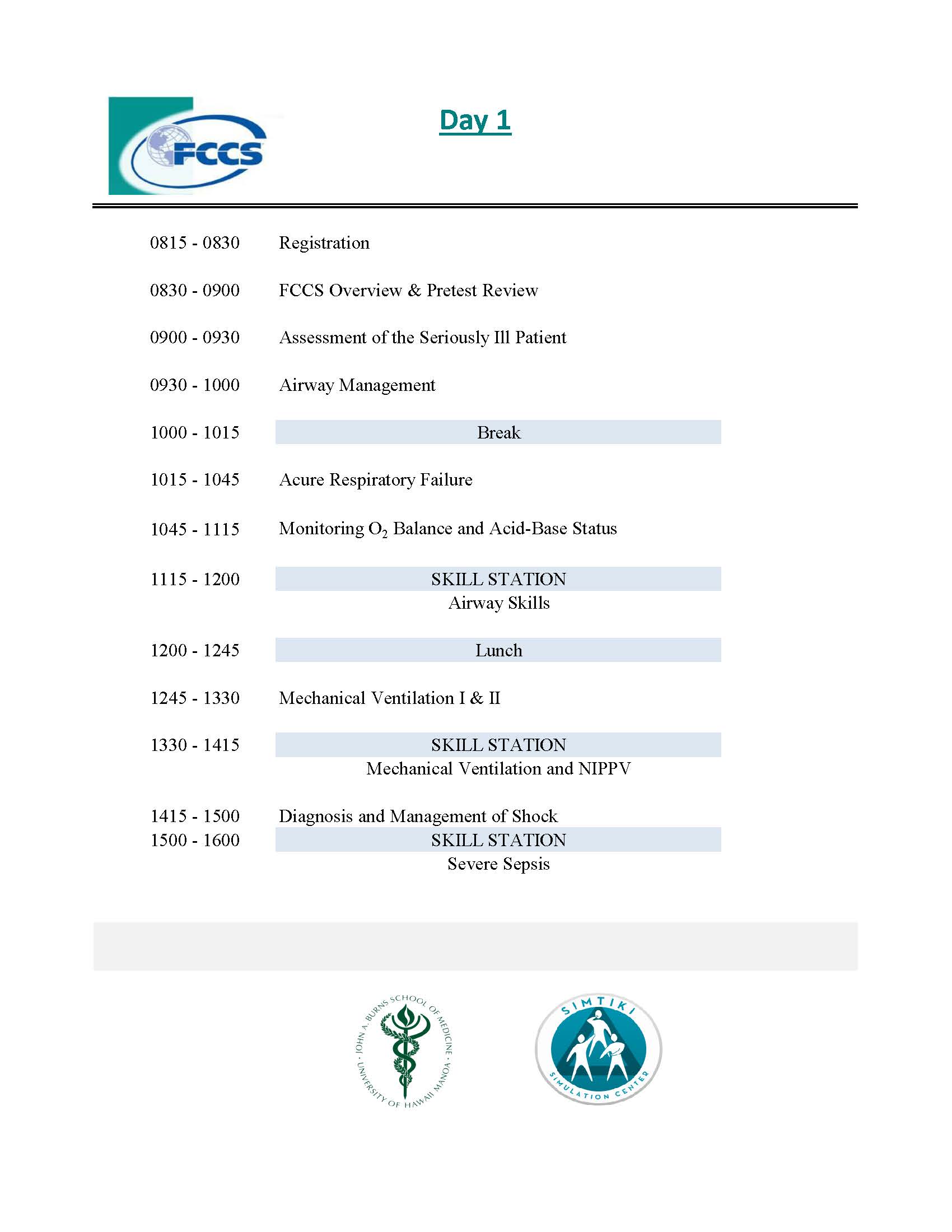 fccs agenda day 1