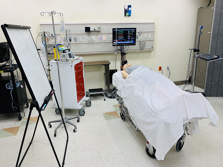 simulation room with manikin